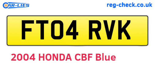 FT04RVK are the vehicle registration plates.