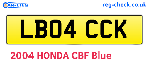 LB04CCK are the vehicle registration plates.