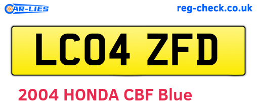 LC04ZFD are the vehicle registration plates.