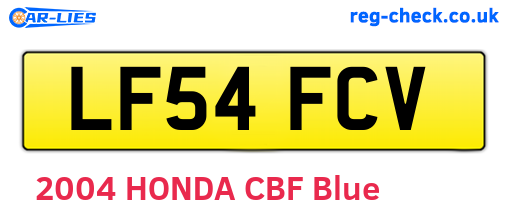 LF54FCV are the vehicle registration plates.