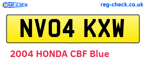 NV04KXW are the vehicle registration plates.