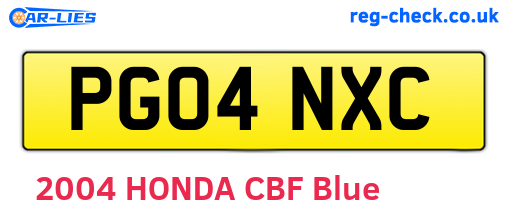 PG04NXC are the vehicle registration plates.