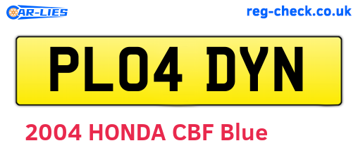 PL04DYN are the vehicle registration plates.