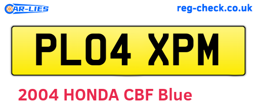 PL04XPM are the vehicle registration plates.