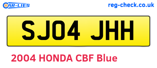 SJ04JHH are the vehicle registration plates.