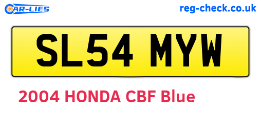 SL54MYW are the vehicle registration plates.