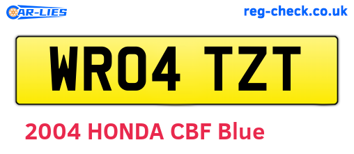 WR04TZT are the vehicle registration plates.
