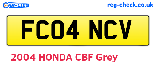 FC04NCV are the vehicle registration plates.