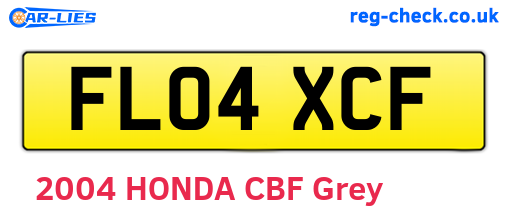 FL04XCF are the vehicle registration plates.