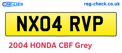 NX04RVP are the vehicle registration plates.