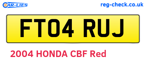 FT04RUJ are the vehicle registration plates.