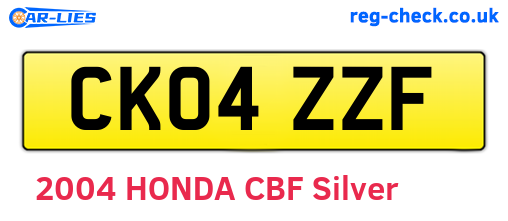 CK04ZZF are the vehicle registration plates.
