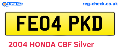 FE04PKD are the vehicle registration plates.
