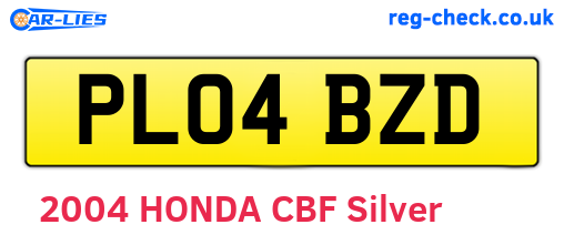 PL04BZD are the vehicle registration plates.