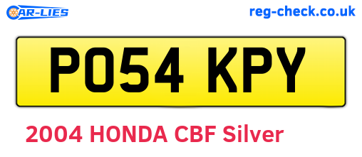 PO54KPY are the vehicle registration plates.