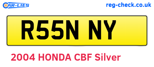 R55NNY are the vehicle registration plates.