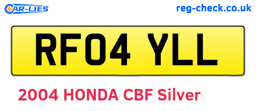 RF04YLL are the vehicle registration plates.