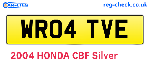 WR04TVE are the vehicle registration plates.
