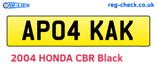 AP04KAK are the vehicle registration plates.