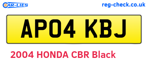 AP04KBJ are the vehicle registration plates.