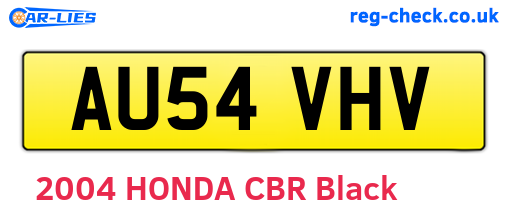 AU54VHV are the vehicle registration plates.