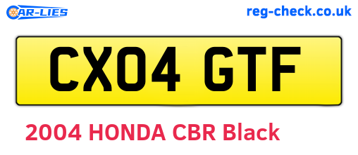 CX04GTF are the vehicle registration plates.