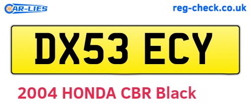 DX53ECY are the vehicle registration plates.