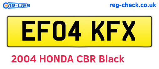 EF04KFX are the vehicle registration plates.