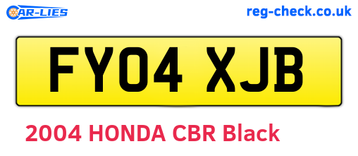 FY04XJB are the vehicle registration plates.