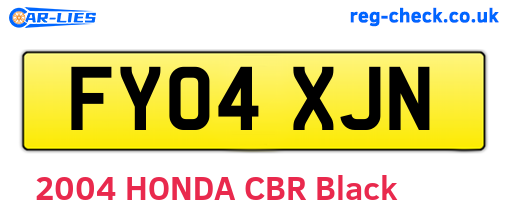 FY04XJN are the vehicle registration plates.