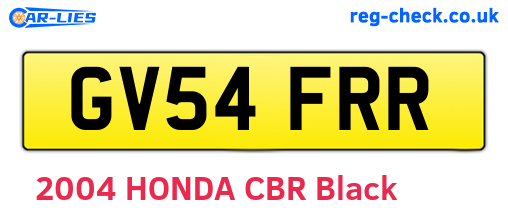 GV54FRR are the vehicle registration plates.