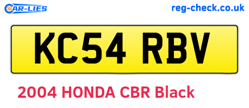KC54RBV are the vehicle registration plates.