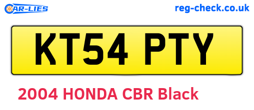 KT54PTY are the vehicle registration plates.