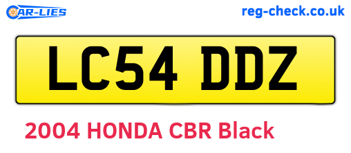 LC54DDZ are the vehicle registration plates.