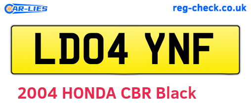 LD04YNF are the vehicle registration plates.