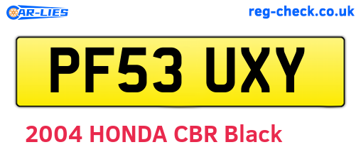 PF53UXY are the vehicle registration plates.
