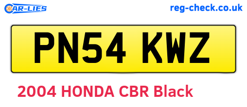 PN54KWZ are the vehicle registration plates.