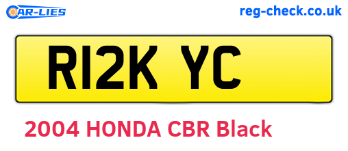 R12KYC are the vehicle registration plates.