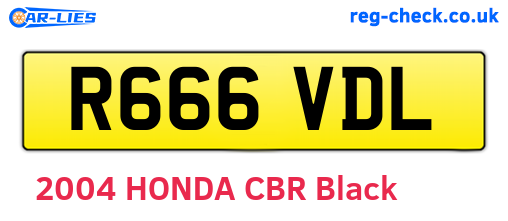 R666VDL are the vehicle registration plates.