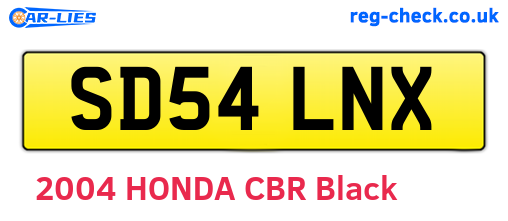SD54LNX are the vehicle registration plates.