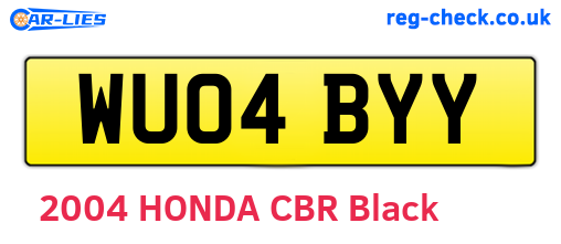 WU04BYY are the vehicle registration plates.