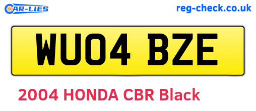 WU04BZE are the vehicle registration plates.