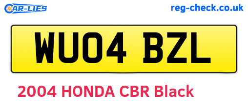 WU04BZL are the vehicle registration plates.