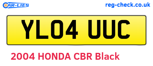 YL04UUC are the vehicle registration plates.