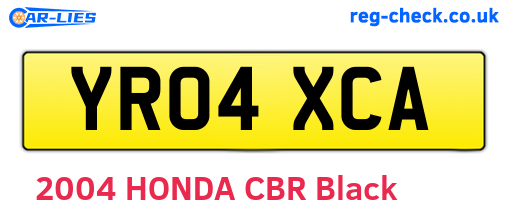 YR04XCA are the vehicle registration plates.