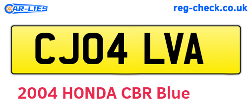CJ04LVA are the vehicle registration plates.
