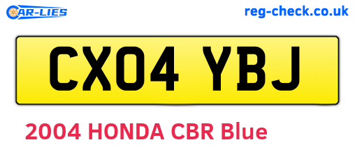 CX04YBJ are the vehicle registration plates.
