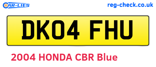 DK04FHU are the vehicle registration plates.