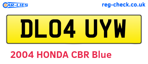 DL04UYW are the vehicle registration plates.