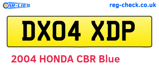 DX04XDP are the vehicle registration plates.